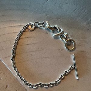 Pandora silver bracelet with heart 7 inches